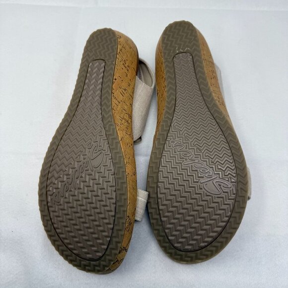Skechers Luxe Foam Brie Sandals Elastic Slingback Woven Strap Natural Size 8 - Picture 5 of 8